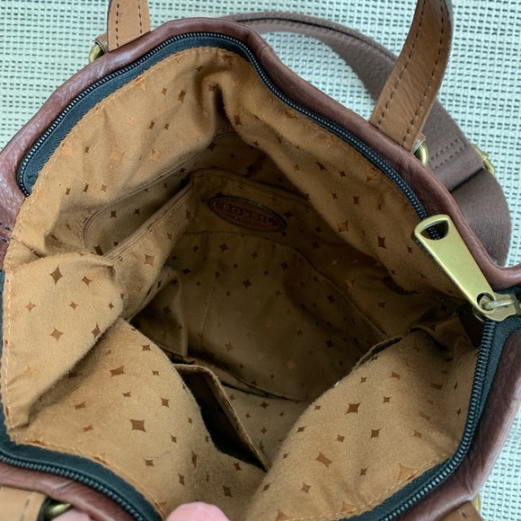 Fossil Brown Leather Crossbody Bag - Picture 4 of 8